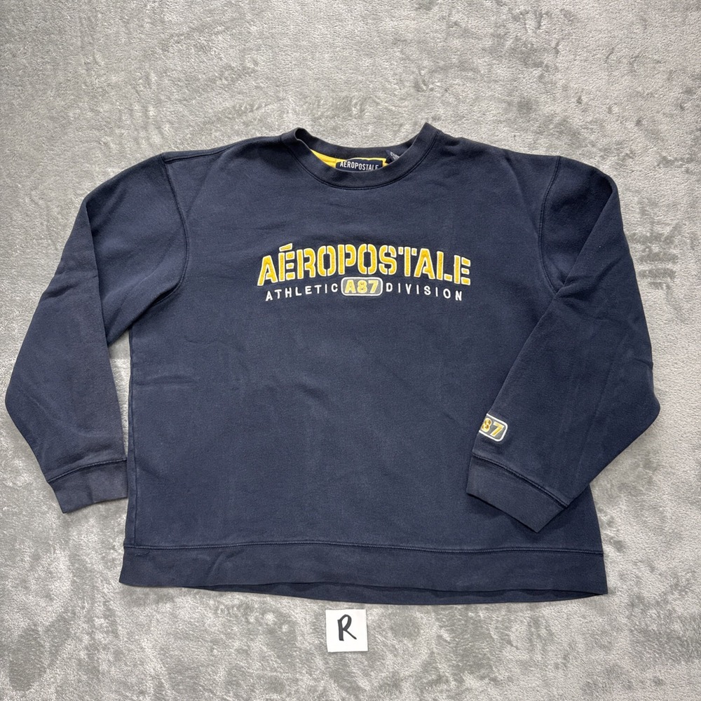 Vintage Aeropostale Sweatshirt Blue Athletic A87 Division Size L